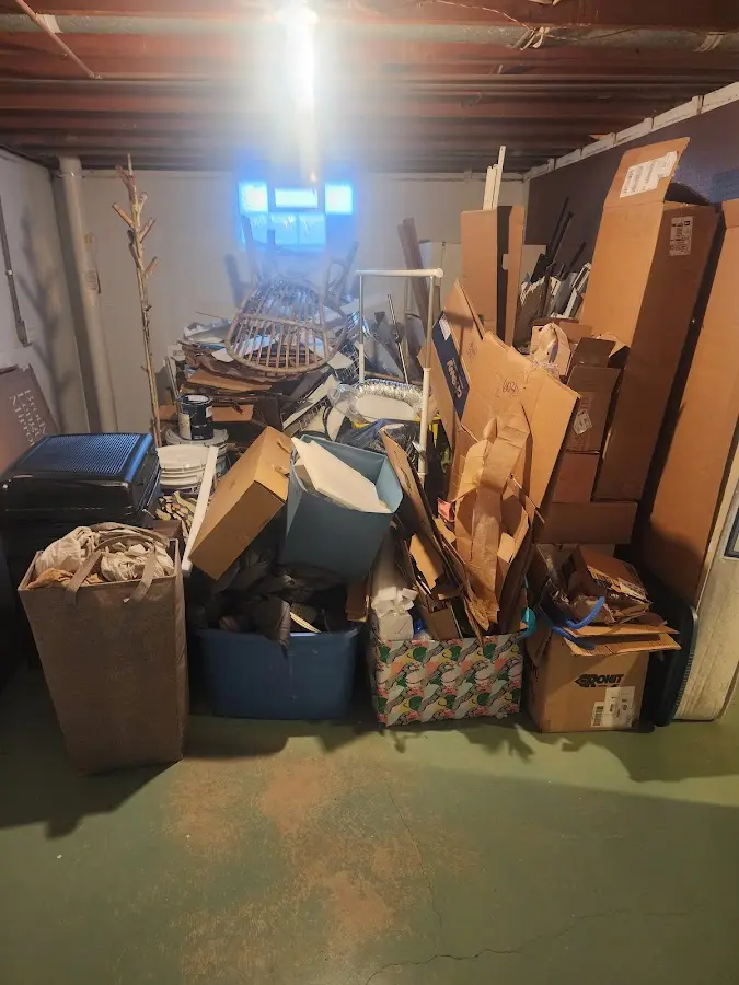 Roll-off dumpster container at job site for 2 Yard Dumpster Rental in San Lorenzo